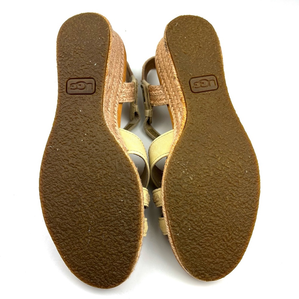 UGG Mairi Cream Tan Strappy Wedge Espadrille Sandals size 9 - Picture 8 of 10